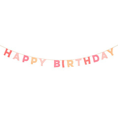 Гирлянда из фетра розовая "С Днем Рождения" [Happy Birthday] 2 м
