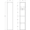 BelBagno KRAFT-1600-1A-SC-GSO Шкаф подвесной с фрезер. ручк. с торца фасада с 1 распашн. дверцей доводч.,с 2 пол-ми,универ.,330x300x1600,Темно-Серый Мат.