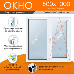 Пластиковое окно 800 х 1000 ТермА Эко