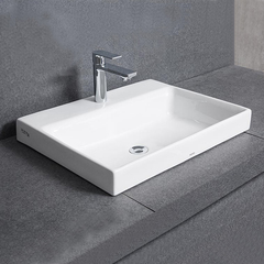 TOTO MH LW1617C Раковина 700x460x167(70)мм, полувстраиваемая, с 1 отв.под смеситель, с переливом, CeFiONtect, цвет: белый фото