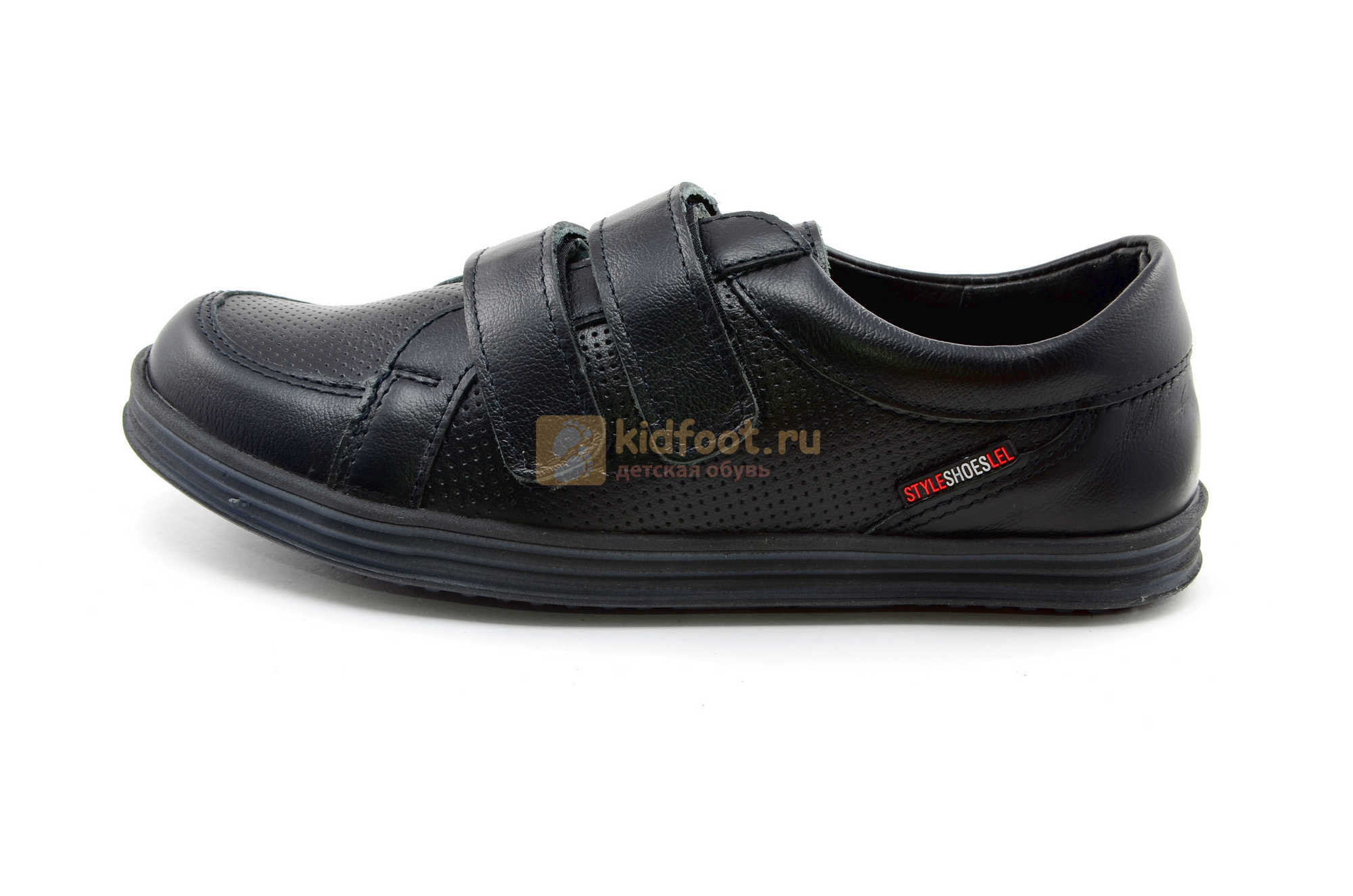 Ботинки на липучках для мальчиков Лель (LEL) из натуральной кожи цвет черный