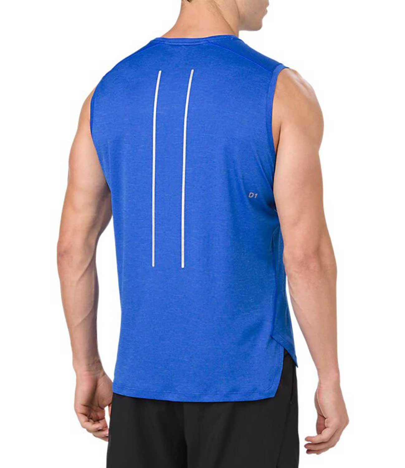 Asics Lite Show Sleeveless майка для бега мужская синяя - 2