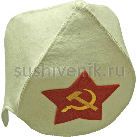 Головной убор Серп и молот белый - 8