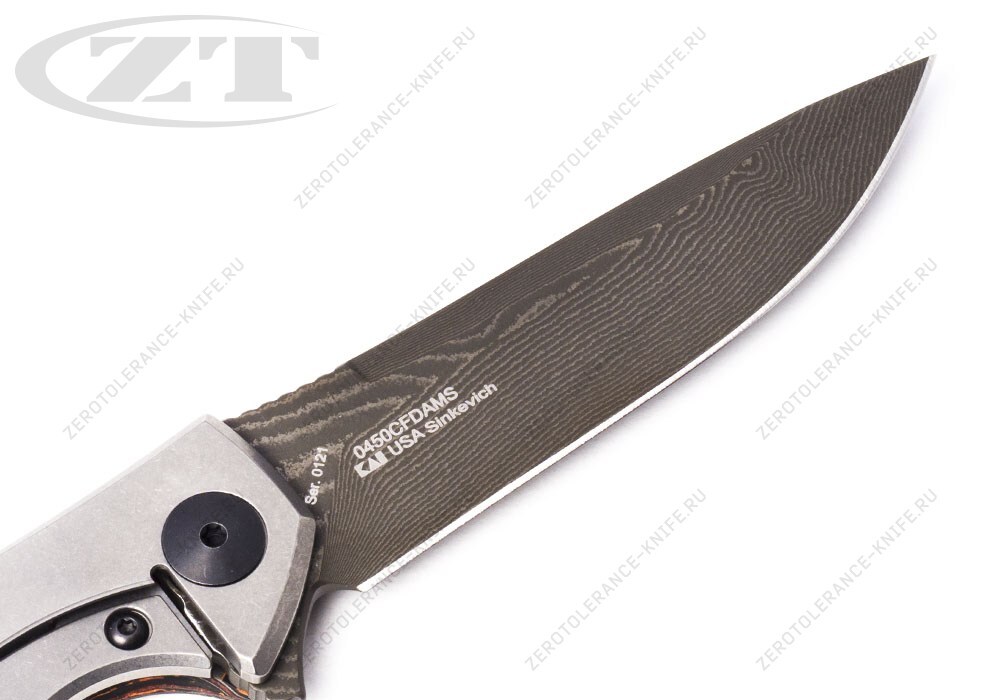 Нож Zero Tolerance 0450CFDAMS Small Sinkevich Damascus - фотография 