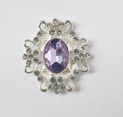 Кабошон - украшение со стразами ювелирное, 3*3,3 см, металлическое, 1 шт.