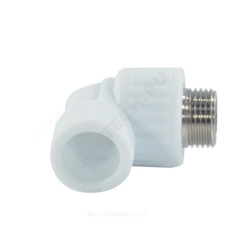 Угольник PP-R комбинированный белый Дн 25х3/4" НР VALFEX 10126025
