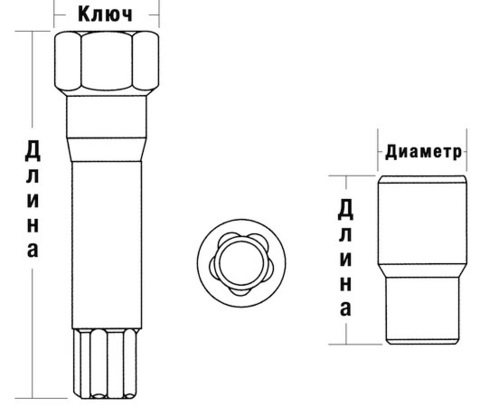 Гайка колёсная M12x1.25 RH L38 KOSEI
