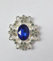 Кабошон - украшение со стразами ювелирное, 3*3,3 см, металлическое, 1 шт.