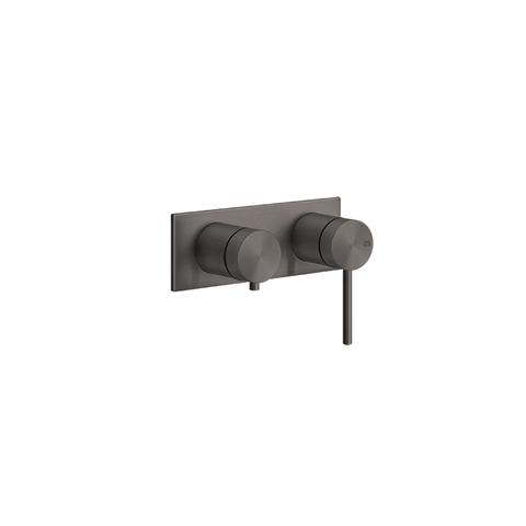 Gessi 316 54079#707 Встраиваемый смеситель, на 2 источника с автоматическим переключателем (внешняя часть), цвет: brushed black metal pvd