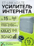 Антенна ET-Link 1700/2700 уличная широкополосная 3G/4G MIMO антенна для усиления интернет сигнала (F разъемы, усиление 2*15 дБ),белая.