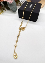Колье - сотуар CHANEL коллекция Bouton de CAMELIA yellow/white VGOLD