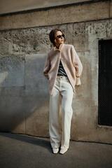 ZARA ФАКТУРНОЕ ПАЛЬТО С ПАЙЕТКАМИ, РОЗОВЫЙ