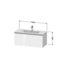 Duravit D-Neo DE426302222 Тумбочка подвесная, 440x1010x462, 1 ящик, цвет: белый высокоглянцевый