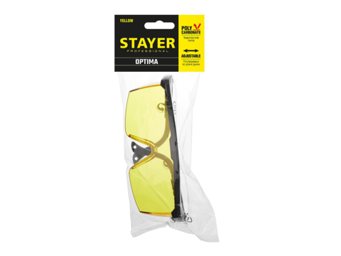 STAYER OPTIMA открытого типа, моностекло с дополнительной боковой защитой, защитные очки (2-110453)
