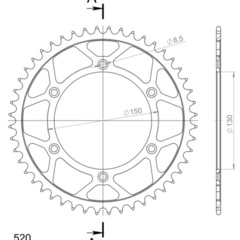 звезда ведомая Yamaha YZ (-F,X)/ WR (-F,X,R) стальная