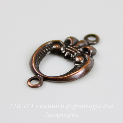 Винтажный декоративный элемент - коннектор (1-1) 15х10 мм (оксид меди) ()