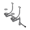 Omoikiri WK-2C-IN 4956476 Арматура для двухчашевых моек с прямоугольными переливами и декоративными элементами для корзины, нержавеющая сталь