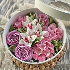 Зефир цветы «Орхидея» / 25 см