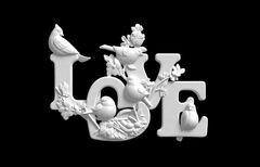 Силиконовый молд № 489 LOVE ( с птицами)