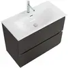 BelBagno UNO-MINI-700-2C-SO-GSO База под раковину подвесная с фрезеров. ручк. по всей длине фасада с двумя выкатн. ящ.,Темно-Серый Мат.,700x395x608