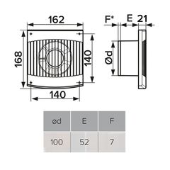 Вентилятор вытяжной настен, Эра, d100 мм, 16 Вт, 95 м3/ч, Comfort 4