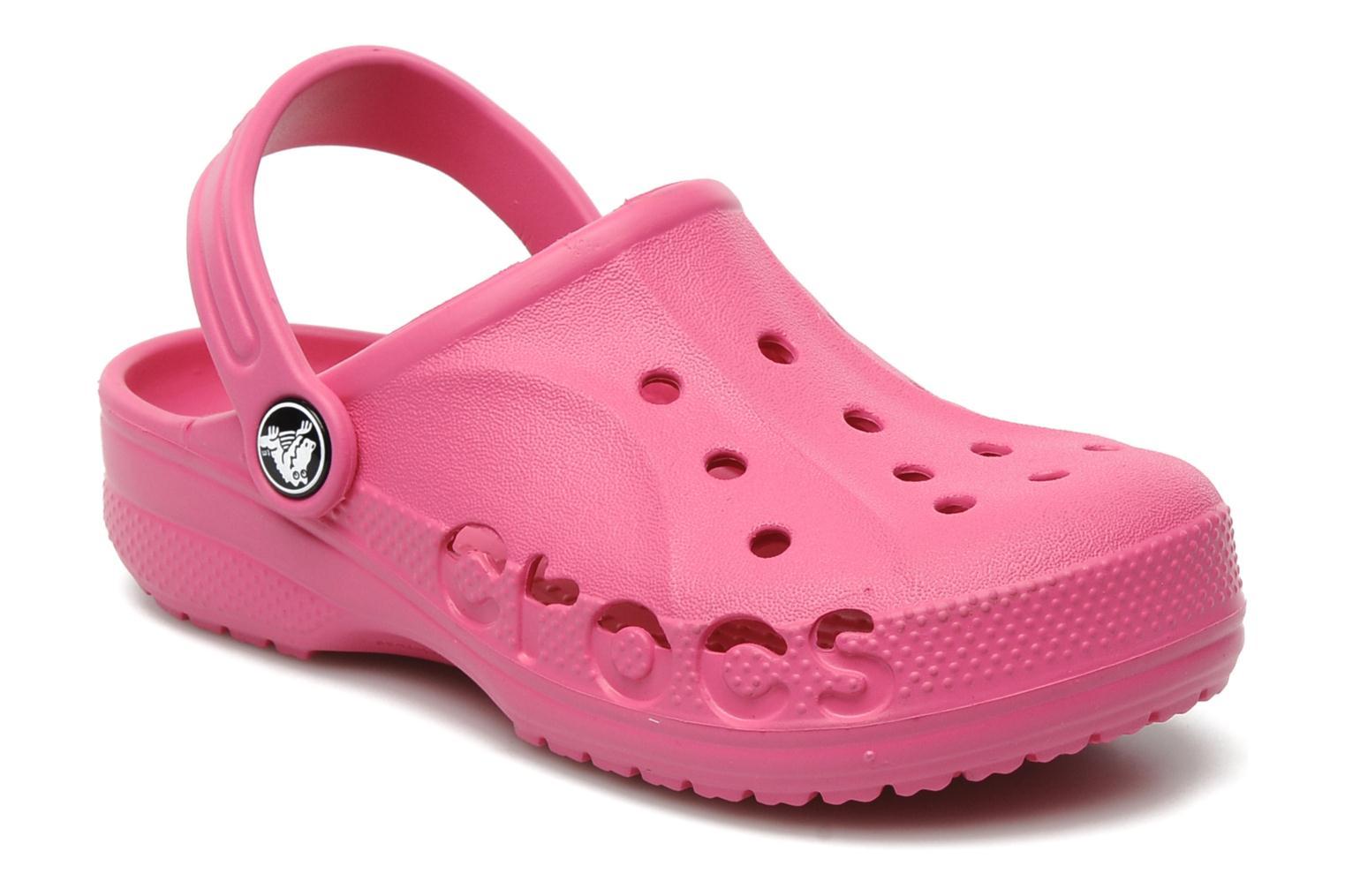 Сабо Крокс (Crocs) пляжные шлепанцы кроксы для девочек, цвет розовый