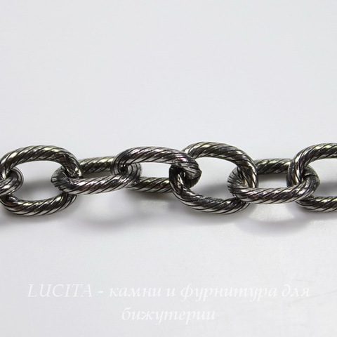 Винтажная цепь (цепь 9х7 мм) (оксид серебра), 10 cм ()