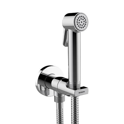 Bossini Paloma Brass E34007B.030 Гигиенический комплект c монокомандным смесителем: лейка,  шланг армированный нейлон 125 см, цвет: хром (ЦЕНА со склада! )