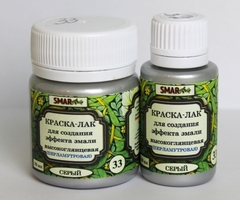 Краска-лак SMAR для создания эффекта эмали, Перламутровая. Цвет №33 Серый