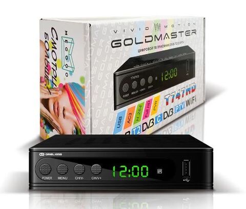 ТВ ресивер T-747HD GOLDMASTER, тюнер цифровой GOLD MASTER HD TV, эфирная приставка для телевизора (DVB-T2/DVB-C/IPTV)