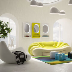 Зеркало настенное  KARE x Karim Rashid Aero LED White 80x141 см