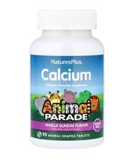 NaturesPlus Animal Parade®, жевательная добавка с кальцием для детей, ванильное мороженое,без сахара, 90 таблеток в форме животных