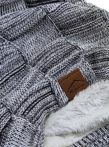 Картинка шапка-бини Skully Wear ZZM-998 11(light grey) - 8