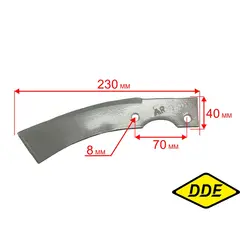 Нож DDE правый для фрезы культиватора Мустанг 2М (2.12.01.069500)