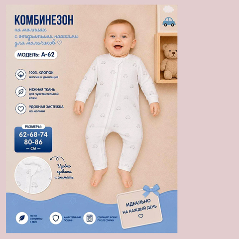 Комбинезон хлопок м (62-86) 260815-R1533