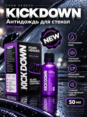 Foam Heroes Kickdown антидождь для стекол, 50мл