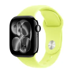 Умные часы Apple Watch Series 11 GPS, 42mm, Jet Black Aluminium Case with Neon Yellow Sport Band, M/L
