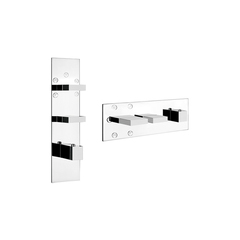Gessi Rettangolo 43032#031 Встраиваемый термостат, подключение на 3/4”, с 5ю выходами и селектором(внешние части), цвет: хром фото