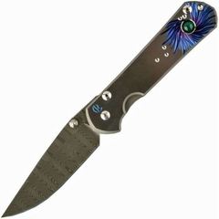 Фото Нож складной Lg. Sebenza 21 Unique Graphics Ladder Damascus Agate Cabochon