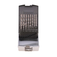 Набор сверл по металлу 1-10мм 19шт DIN338 HSS-G 135° (пл. кейс) H-Tools 214214HTRO