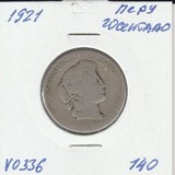 V0336 1921 Перу 20 сентаво сентавос центаво V0336 1921 Перу 20 сентаво сентавос центаво