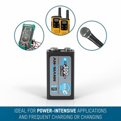 Аккумулятор Крона Е/NiMH ANSMANN MaxE 8.4V 300mAh