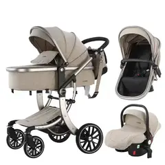 Детская коляска Luxmom 601A 3в1 (бежевый)
