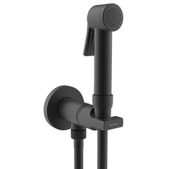 Bossini Paloma Apice E34002B.073 Гигиенич комплект c монокомандным смесителем: лейка, шланг армированный нейлон 125 см, цвет: черный матовый (ЦЕНА со склада! ) фото
