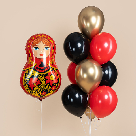 Шар фигура, матрешка, золотая роспись, 79 см
