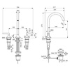 Ideal Standard Joy Neo BD144AA Двурукоятковый смеситель для раковины под 3 отверстия, с донным клапаном, 5 л/мин Chrome (Хром)