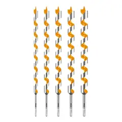 Набор спиральных сверл Левиса по дереву 5шт INGCO DBW0501 INDUSTRIAL