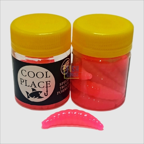 Форелевая силиконовая приманка COOL PLACE MAGGOT 1.6 цвет РОЗОВЫЙ, вкус СЫР, продажа от 2шт.