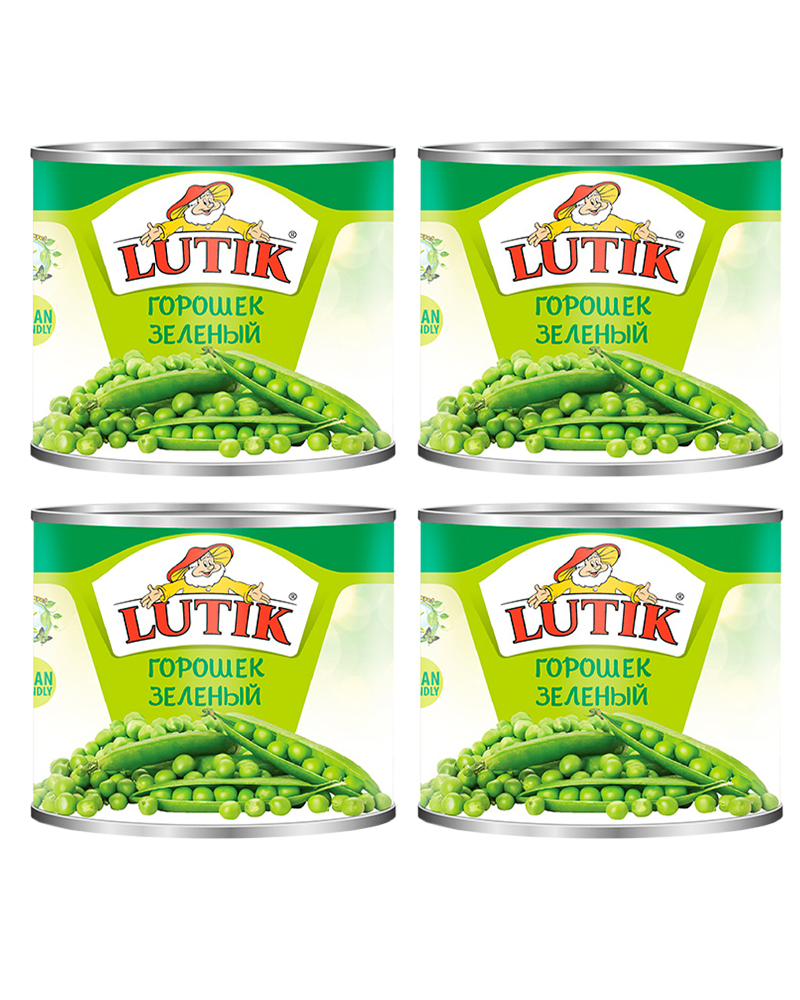 Горошек зеленый Lutik, 425мл. - 4 шт