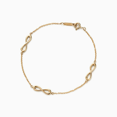 Браслет из жёлтого золота 18k, Tiffany 💠 infinity Love. В наличии